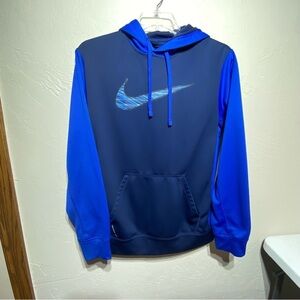 Nike Swoosh Therma Fit Pullover Hoodie Men’s Blue Sz M